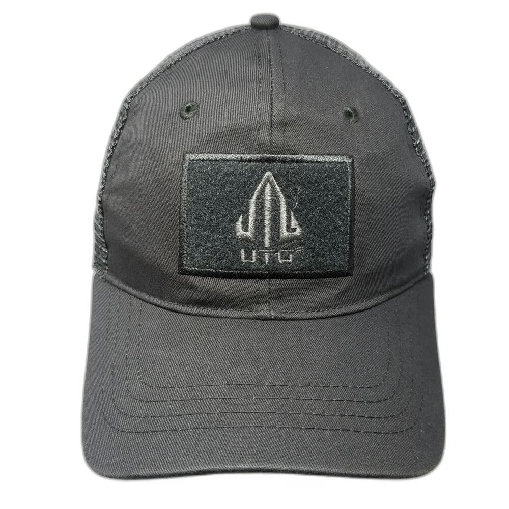 UTG Baseball Cap Gray One Size Mesh Back Hook and Loop Patch Strapback Hat